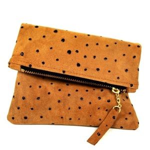 Mini fold 100% Ostrich leather pouch/clutch